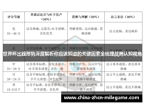 世界杯出线形势深度解析你应该知道的关键因素全梳理战局认知视角